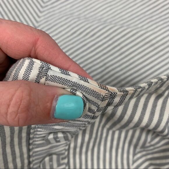 Gap Strapless Button-Front Sundress Size 6 White & Gray Stripe - Picture 8 of 10